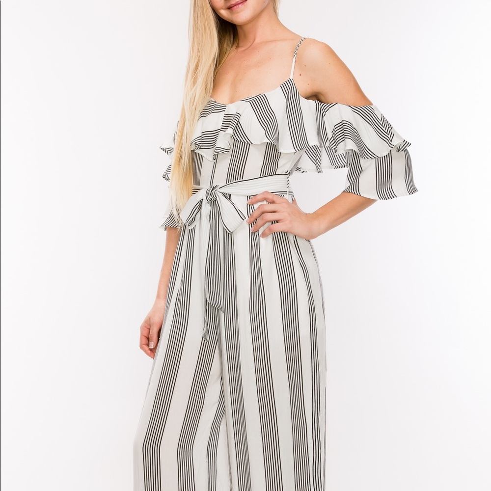 White and black jumpsuit